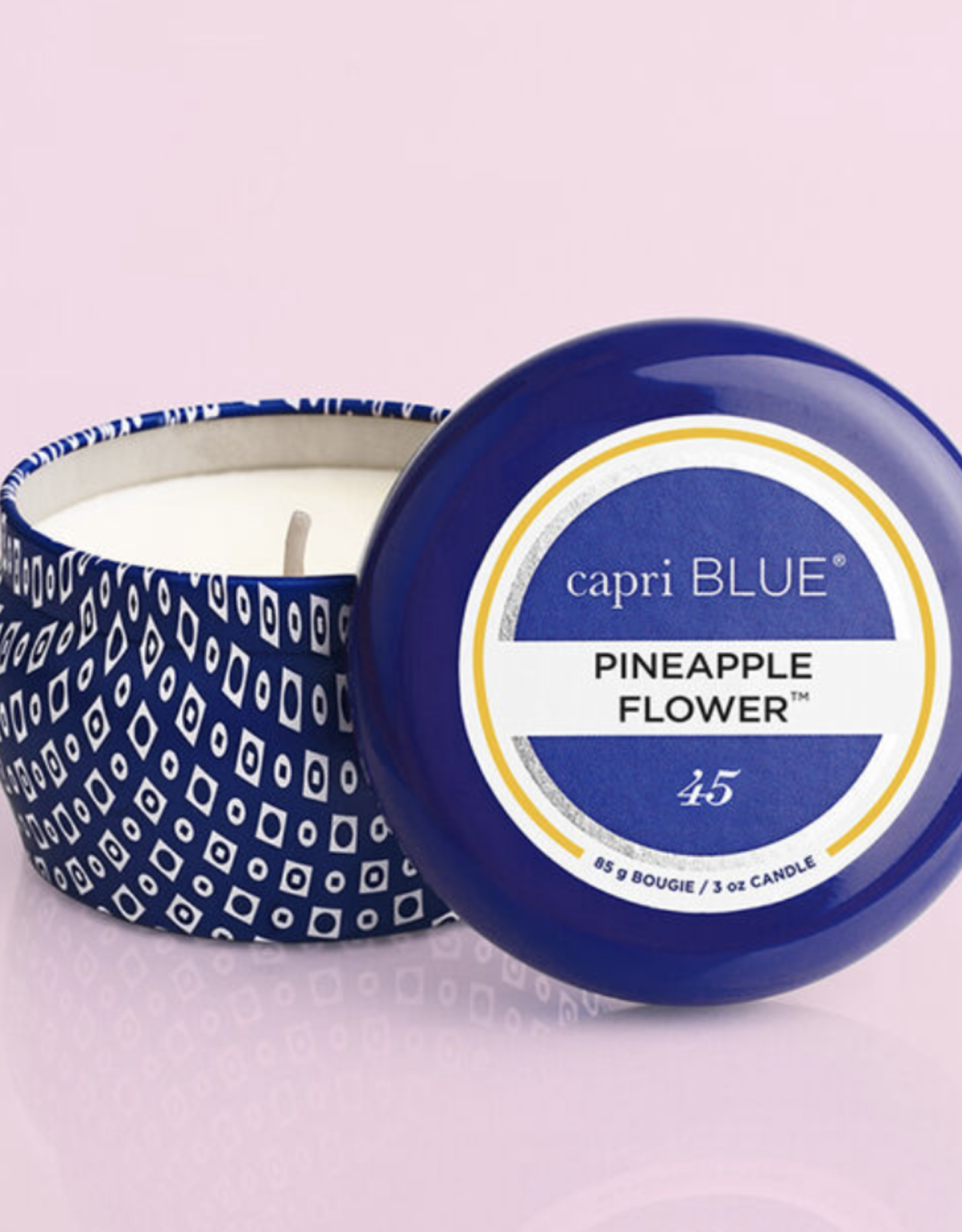Capri Blue Pineapple Flower Blue Mini Tin Candle