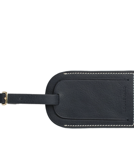 Boulevard Lenny Leather Luggage Tag Black