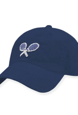 Smather's & Branson Hat Crossed Racquets Navy Performance