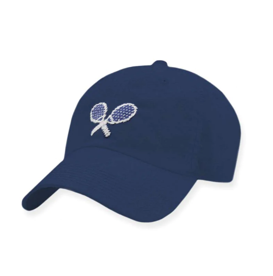 Hat Crossed Racquets Navy Performance - The Initial Choice