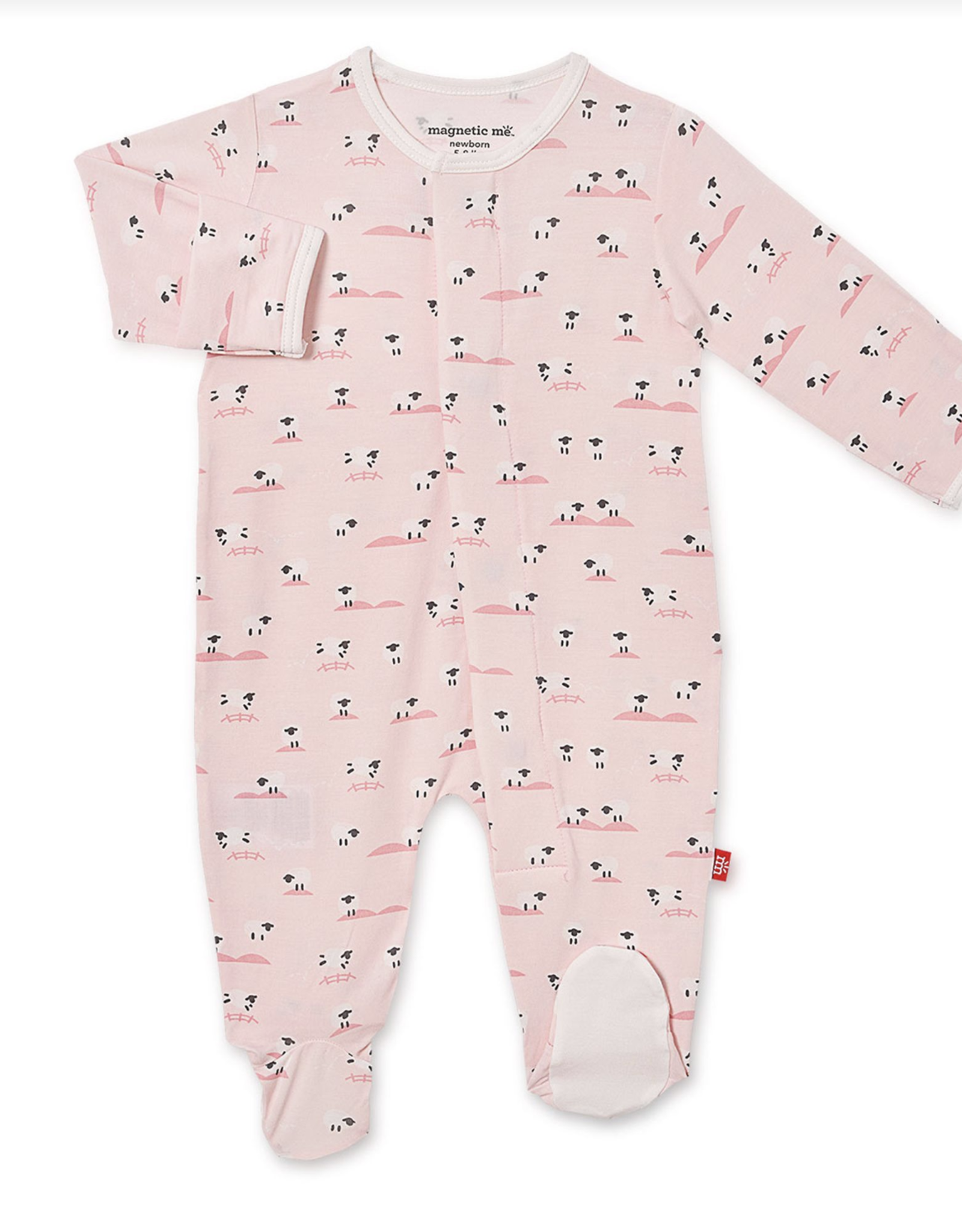 Magnificent Baby Baa Baa Baby Pink Modal Magnetic Footie