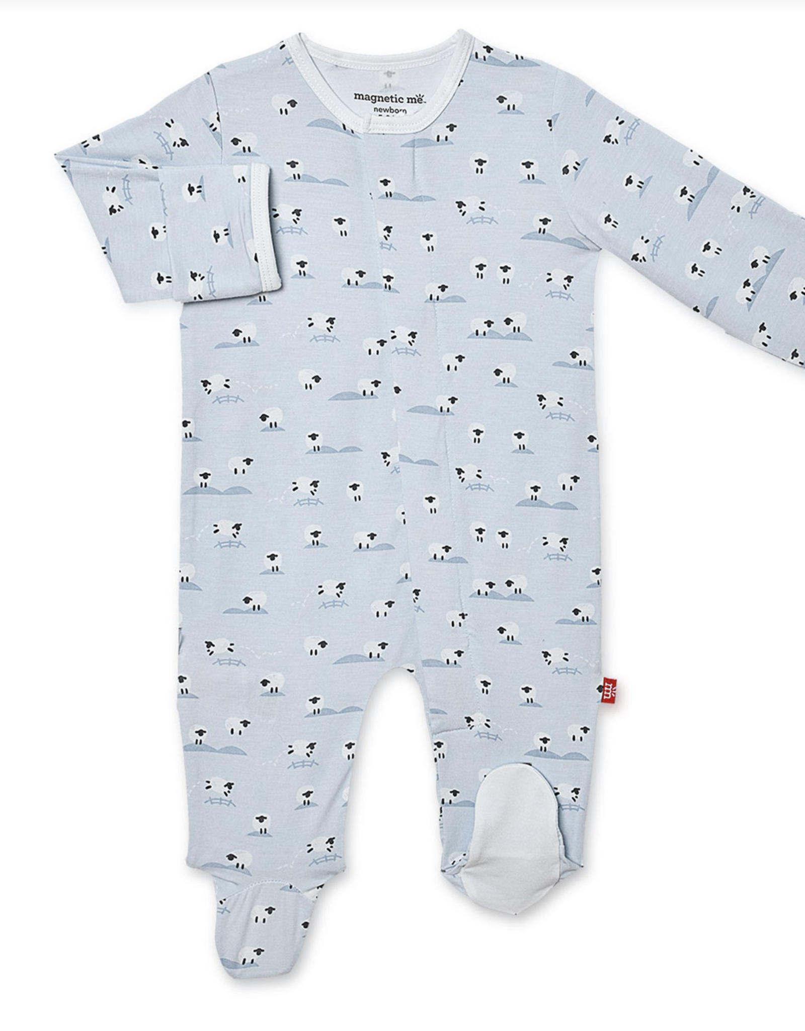 Magnificent Baby Baa Baa Baby Blue Modal Magnetic Footie