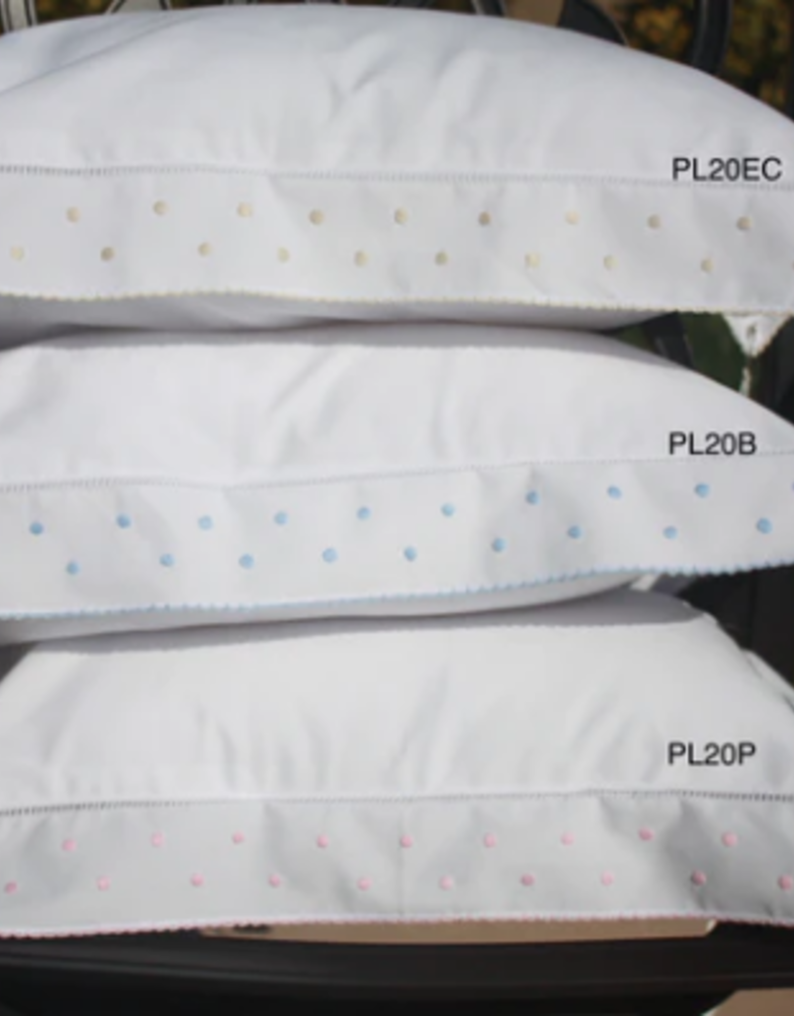 Pillow Polka Dot Picot Blue