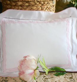 Pillow Triple Curves Stitches Pink