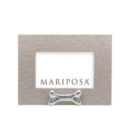 Mariposa Natural Linen Frame 4x6 Dog Bone