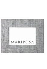 Mariposa Pale Grey Faux Grasscloth 4x6 Frame