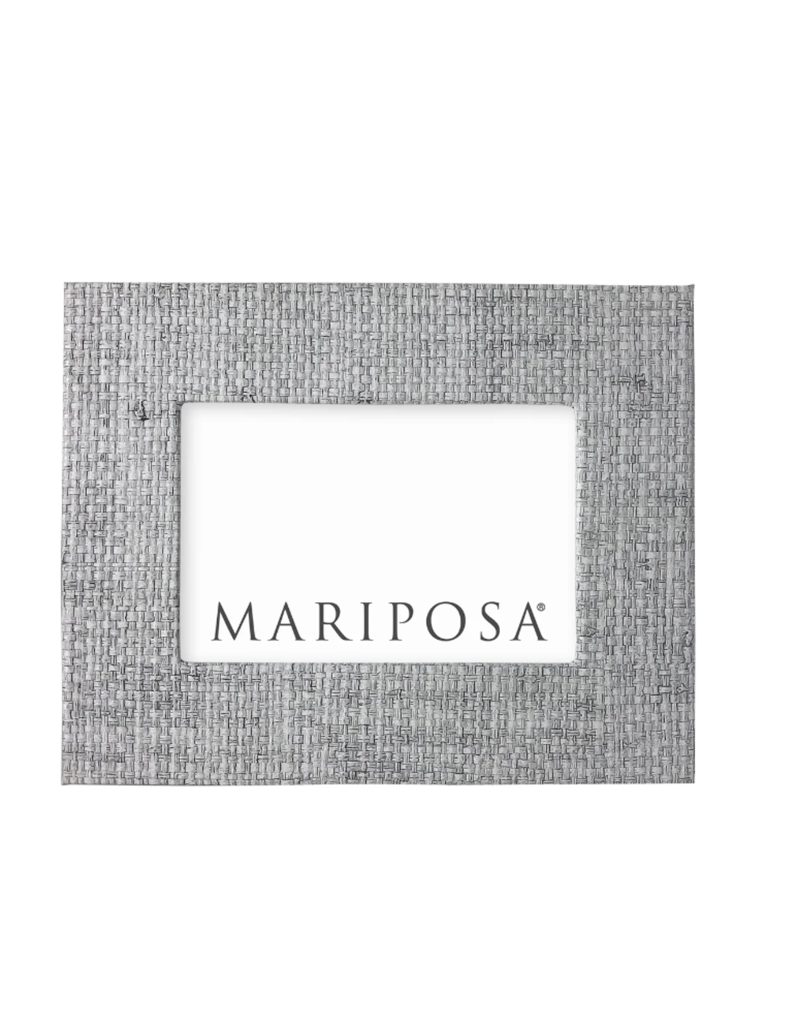 Mariposa Pale Grey Faux Grasscloth 4x6 Frame