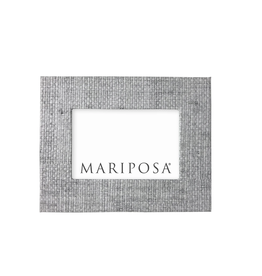 Mariposa Pale Grey Faux Grasscloth 4x6 Frame
