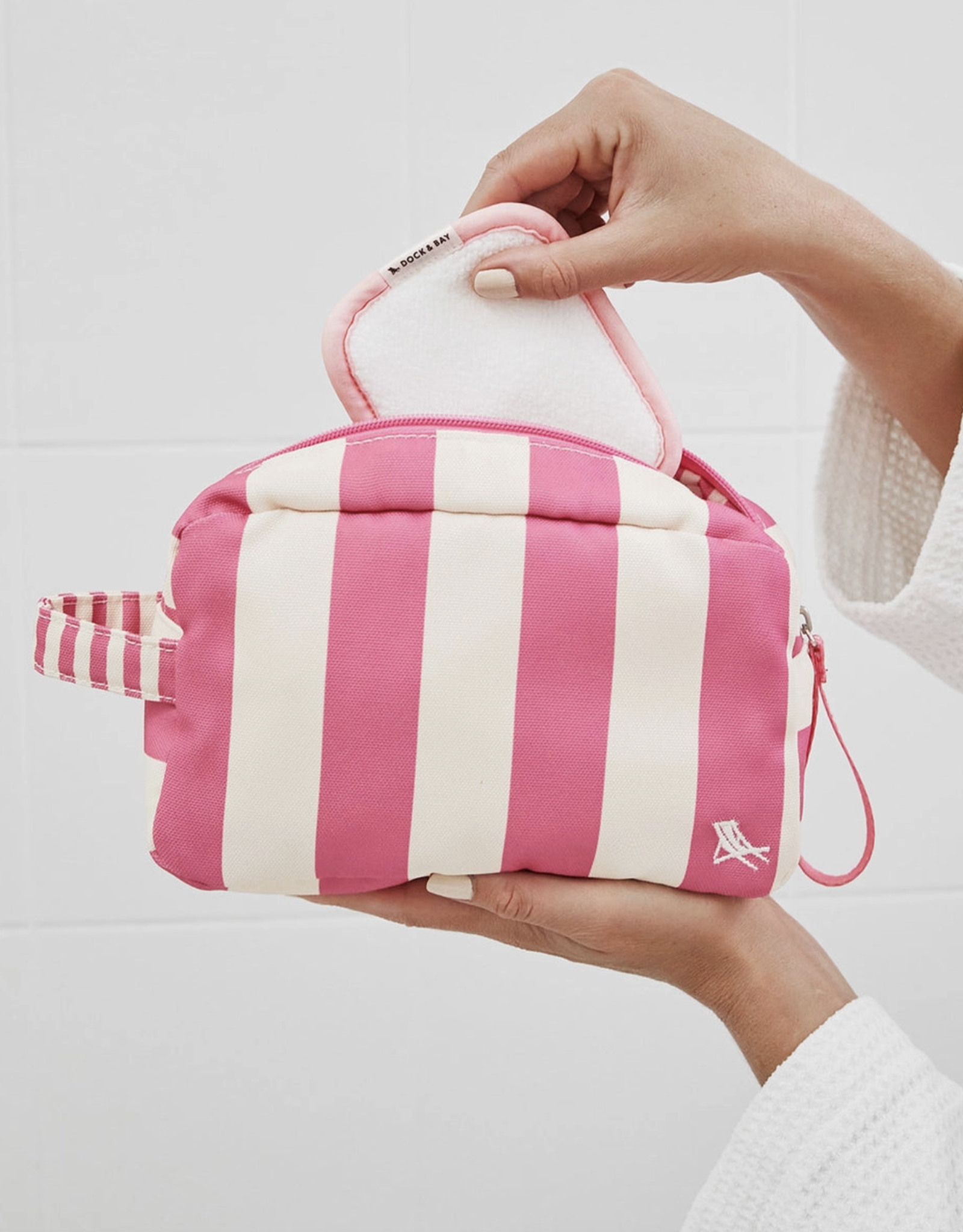 Dock & Bay Toiletry Bag- Phi Phi Pink Stripe