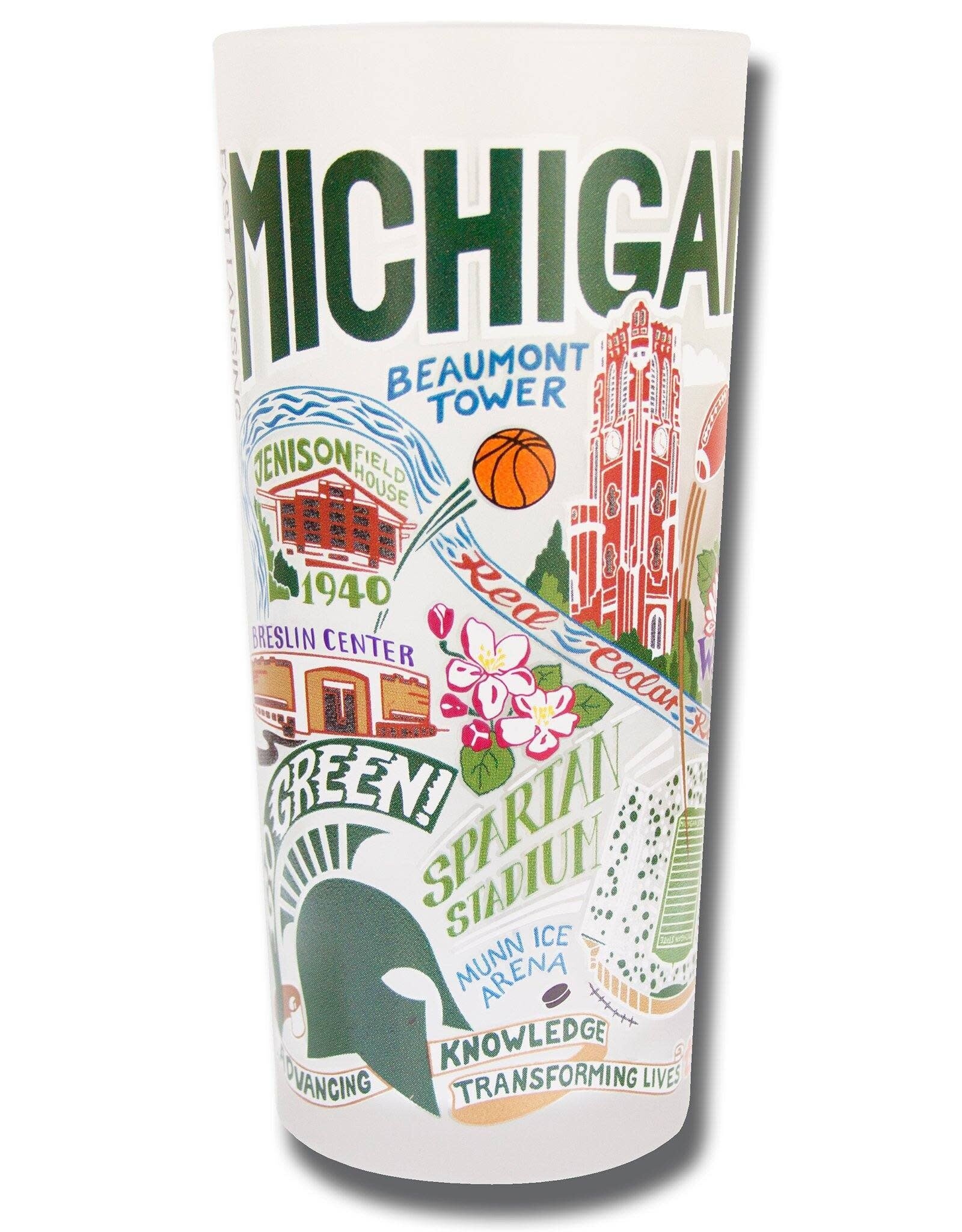 Catstudio Michigan State Drinking Glass Set of 2