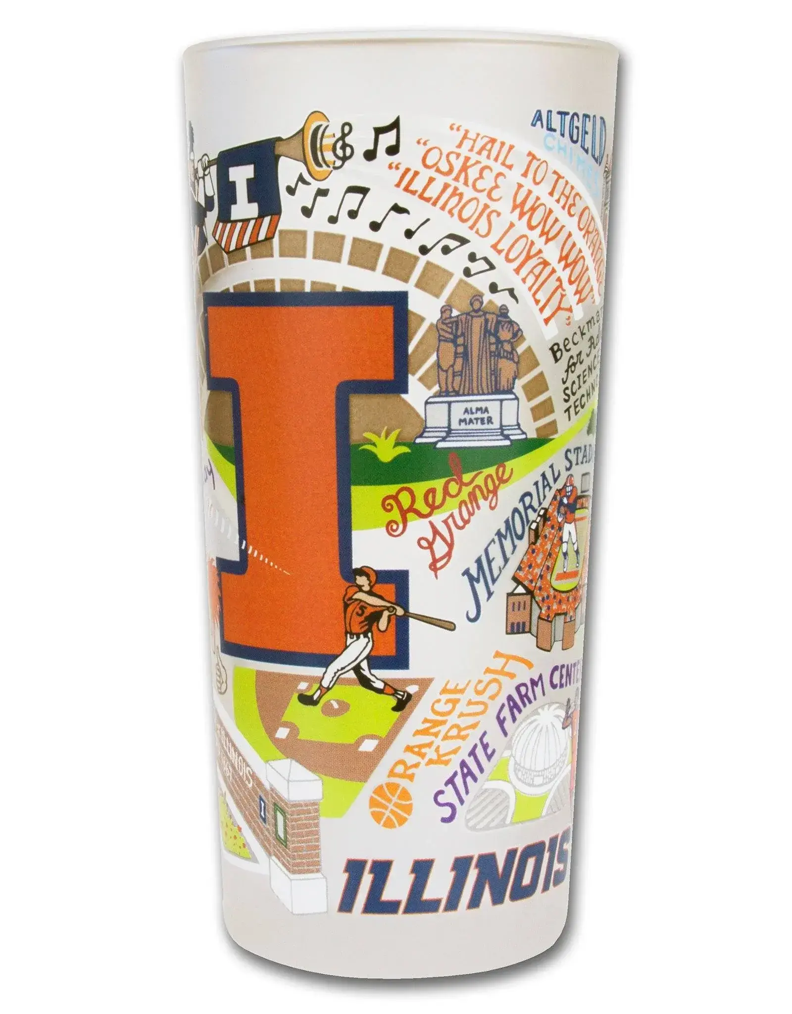 Catstudio Illinois Univ of Drinking Glass Set of 2