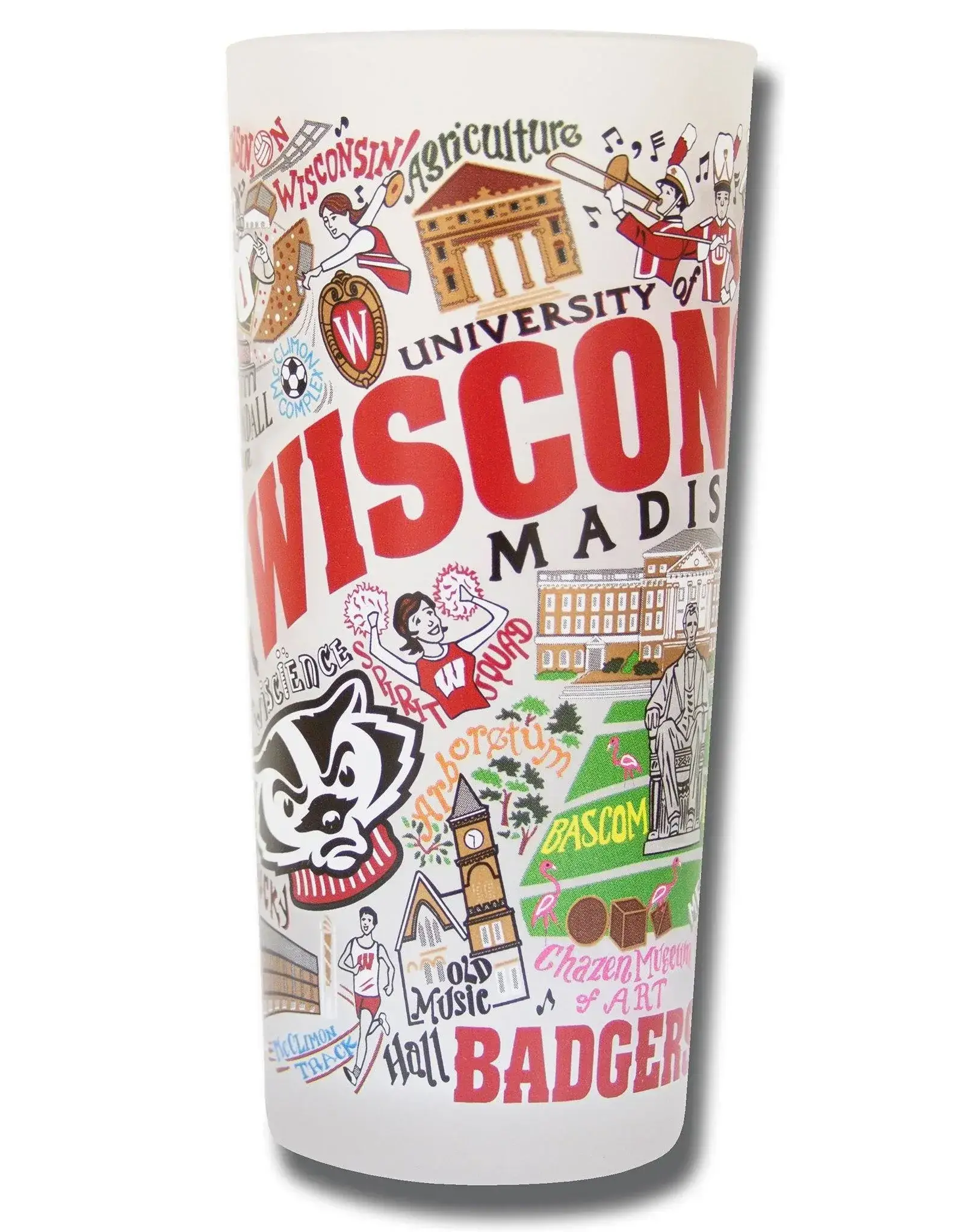 Catstudio Wisconsin Univ of Drinking Glass Set of 2