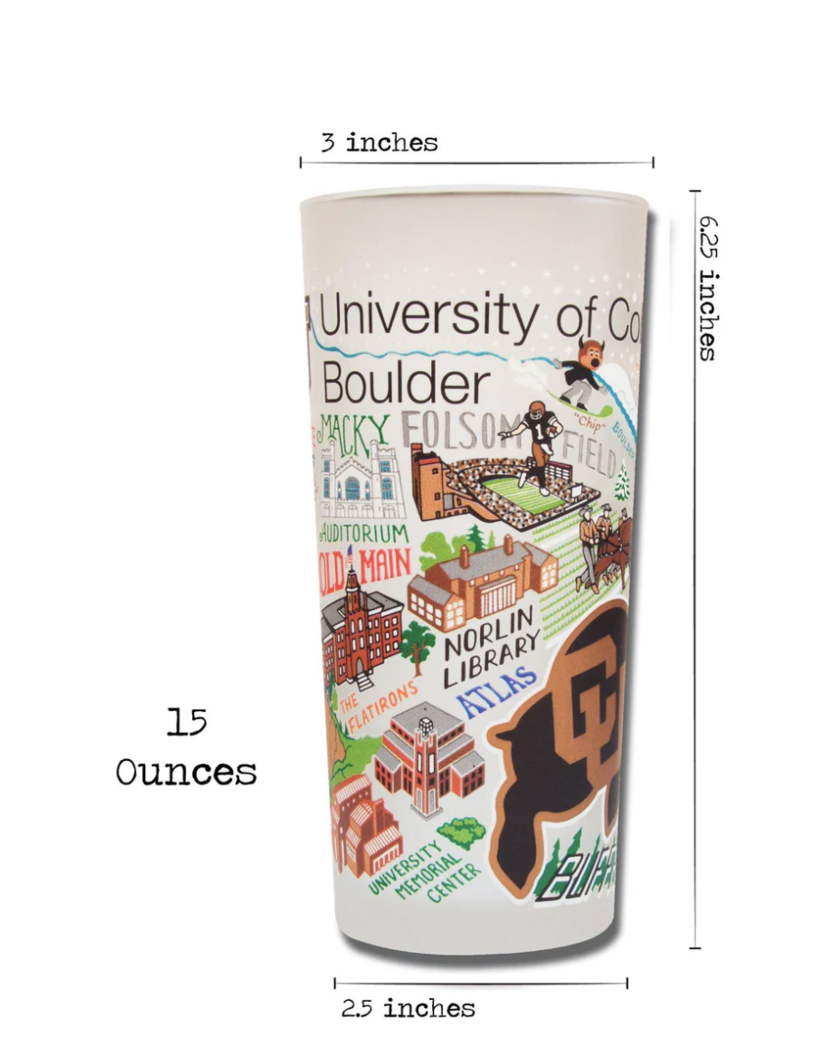 Catstudio Boulder Univ of Colorado  Glass Set of 2
