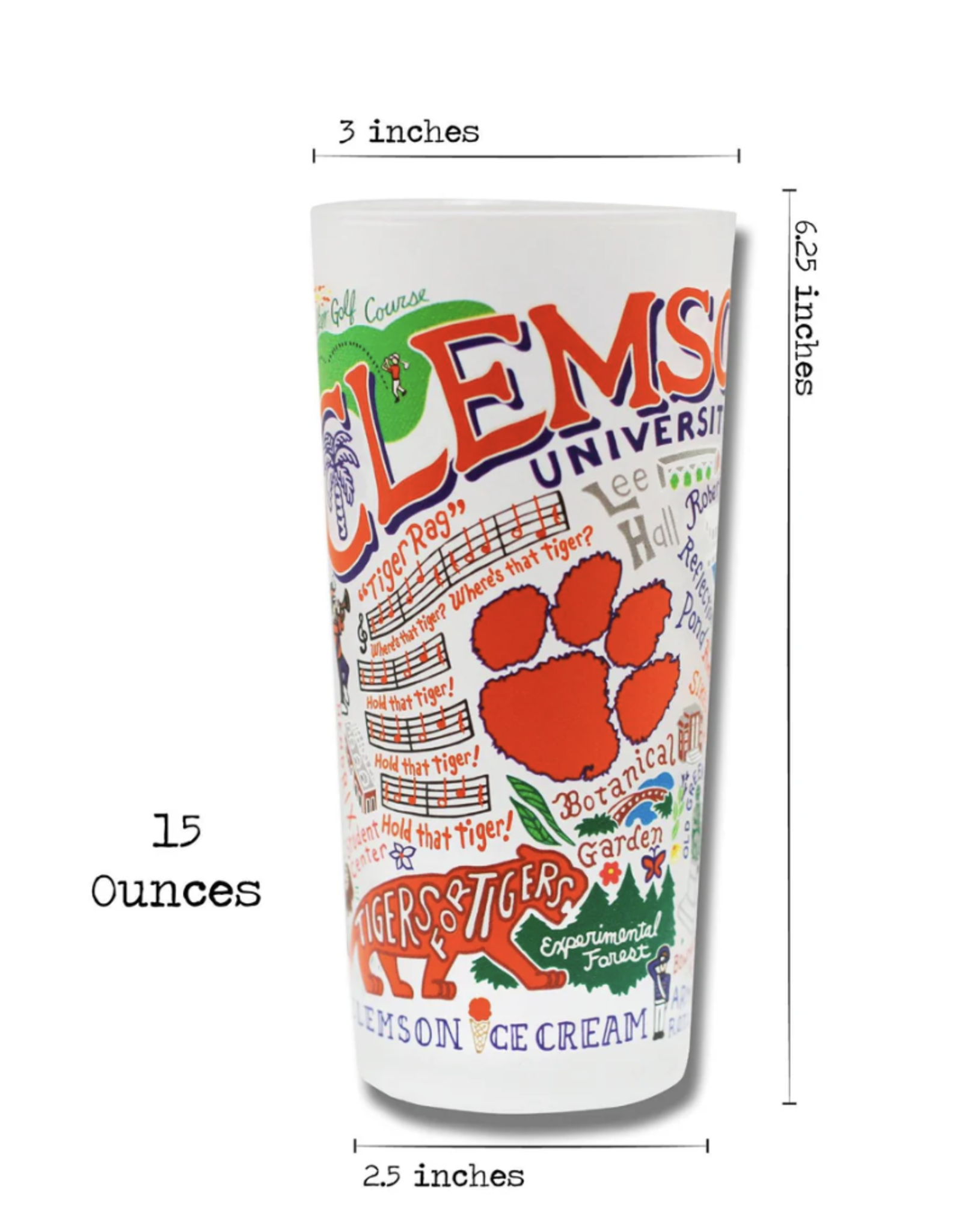 Catstudio Clemson Univ Drinking Glass Set of 2