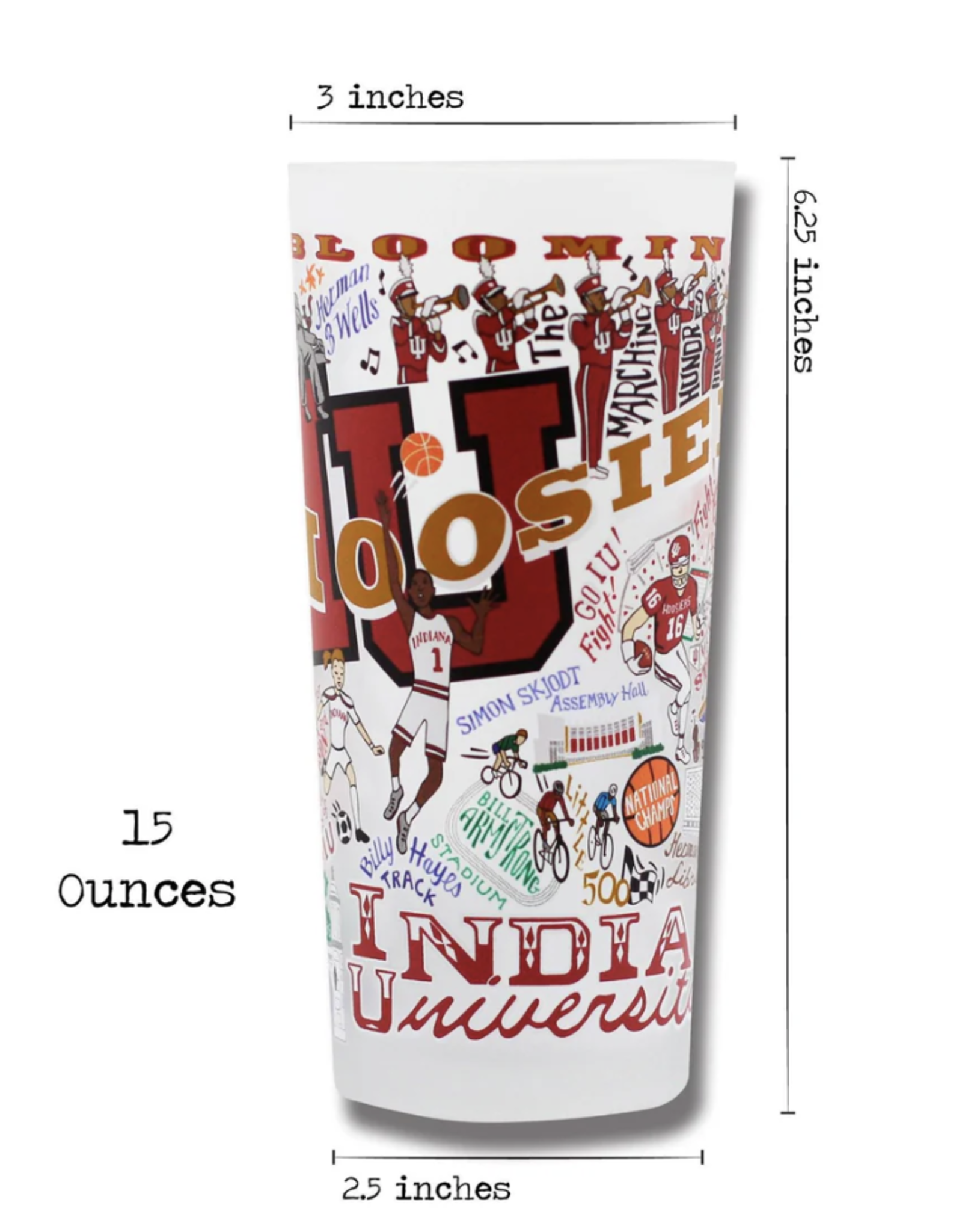 Catstudio Indiana Univ Drinking Glass Set of 2