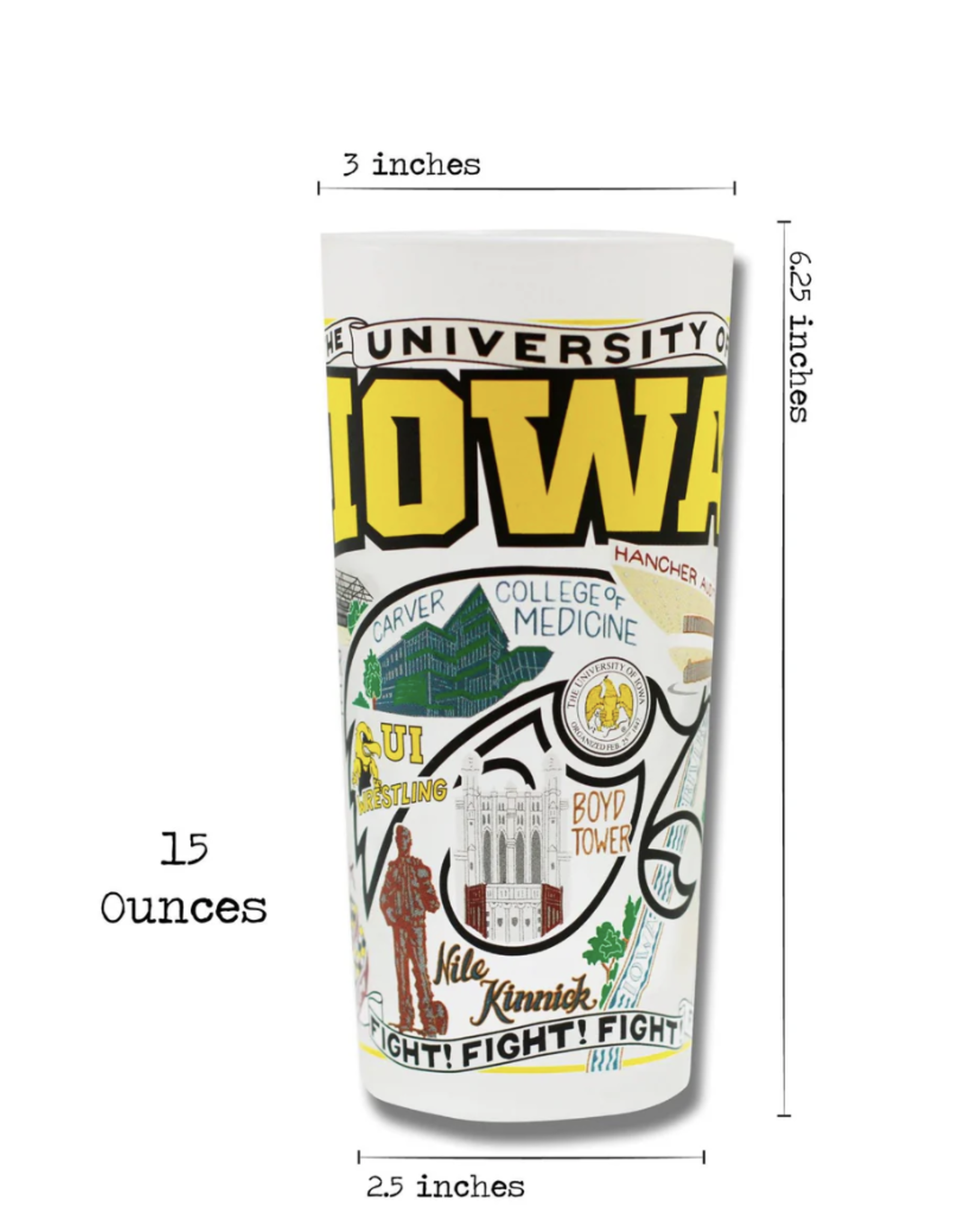 Catstudio Iowa Univ of Drinking Glass Set of 2