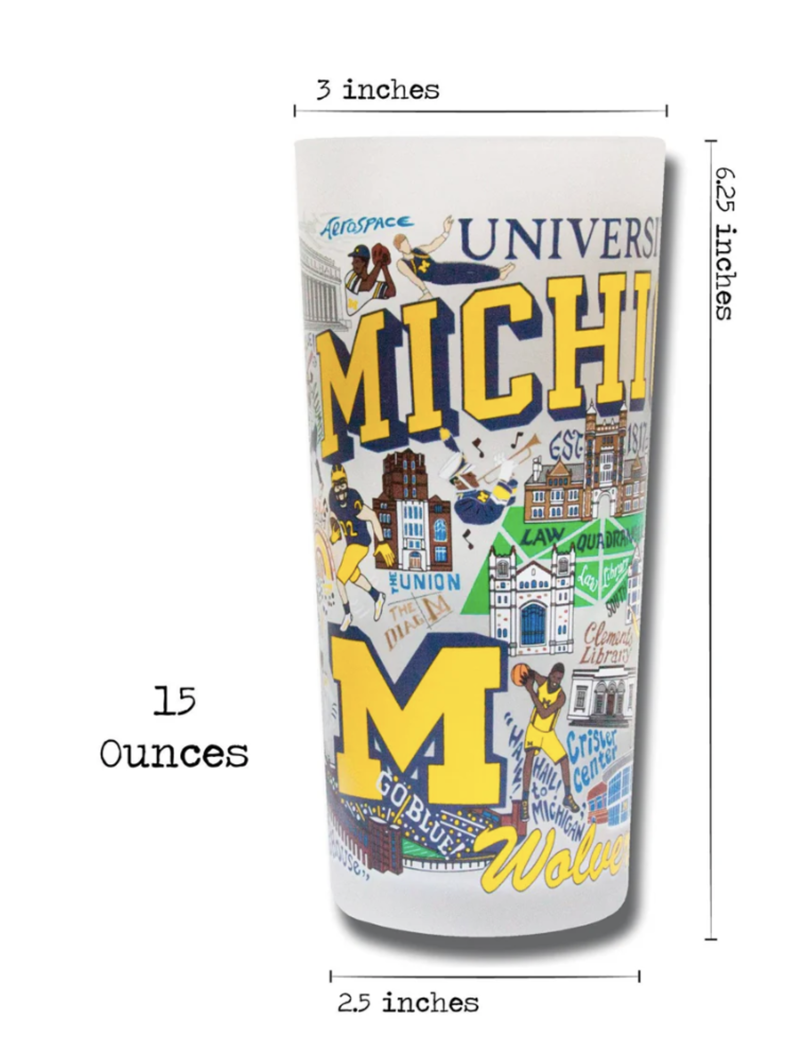 Catstudio Michigan Univ of Drinking Glass Set of 2