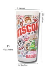 Catstudio Wisconsin Univ of Drinking Glass Set of 2