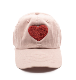 Red Heart Pink Baseball Hat 1-4Y