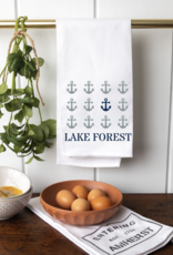 Rustic Marlin Tea Towel Repeating Anchors Lake Forest