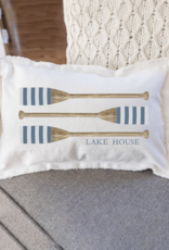 Rustic Marlin Pillow Lumbar 12x18 Striped Oars Lake House