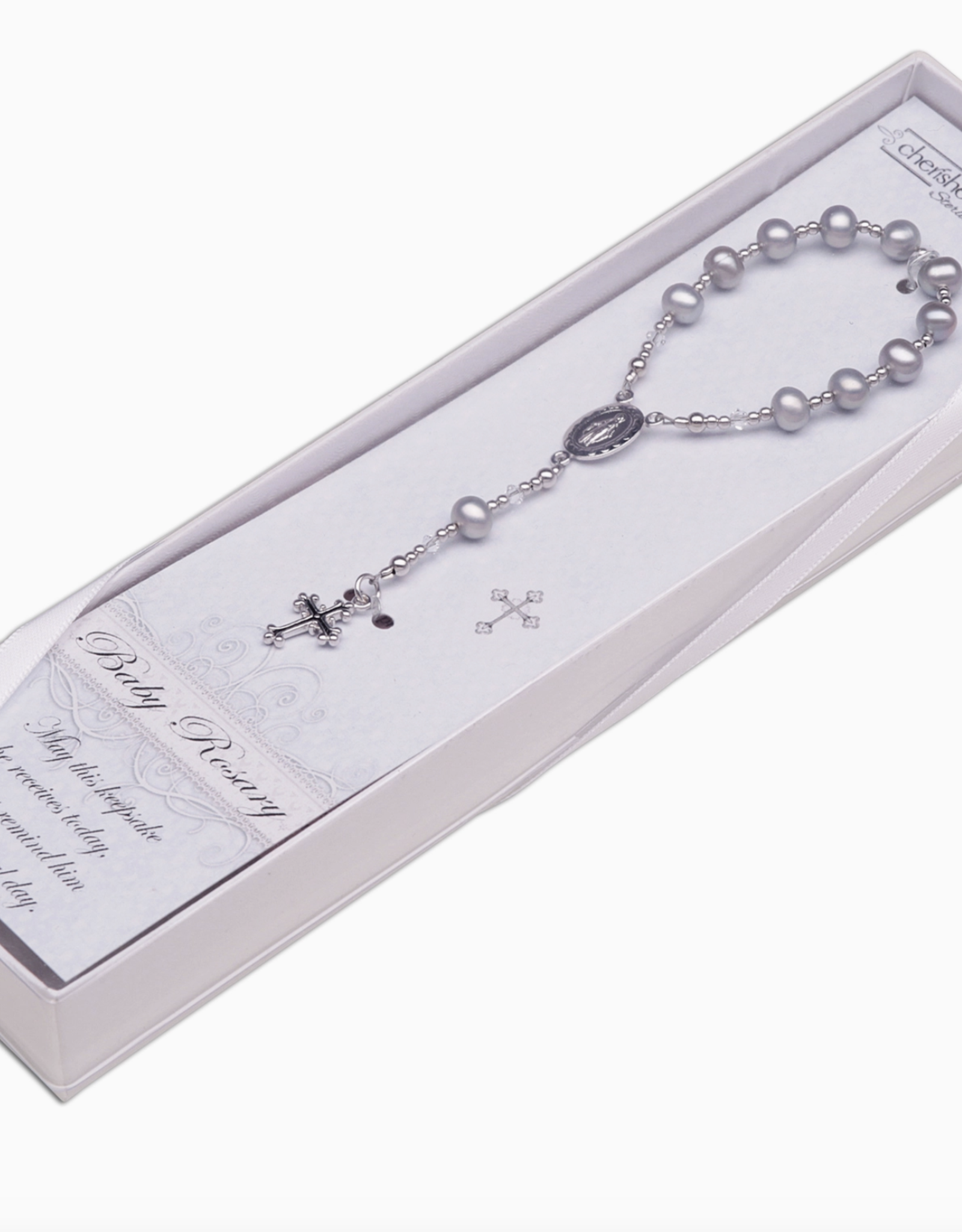 Cherished Moments Baby Rosary Grey