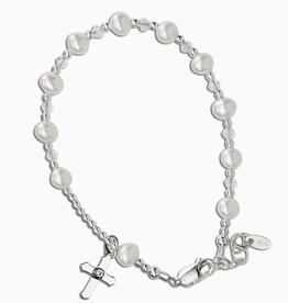 Cherished Moments Sterling Cross First Communion Rosary Bracelet