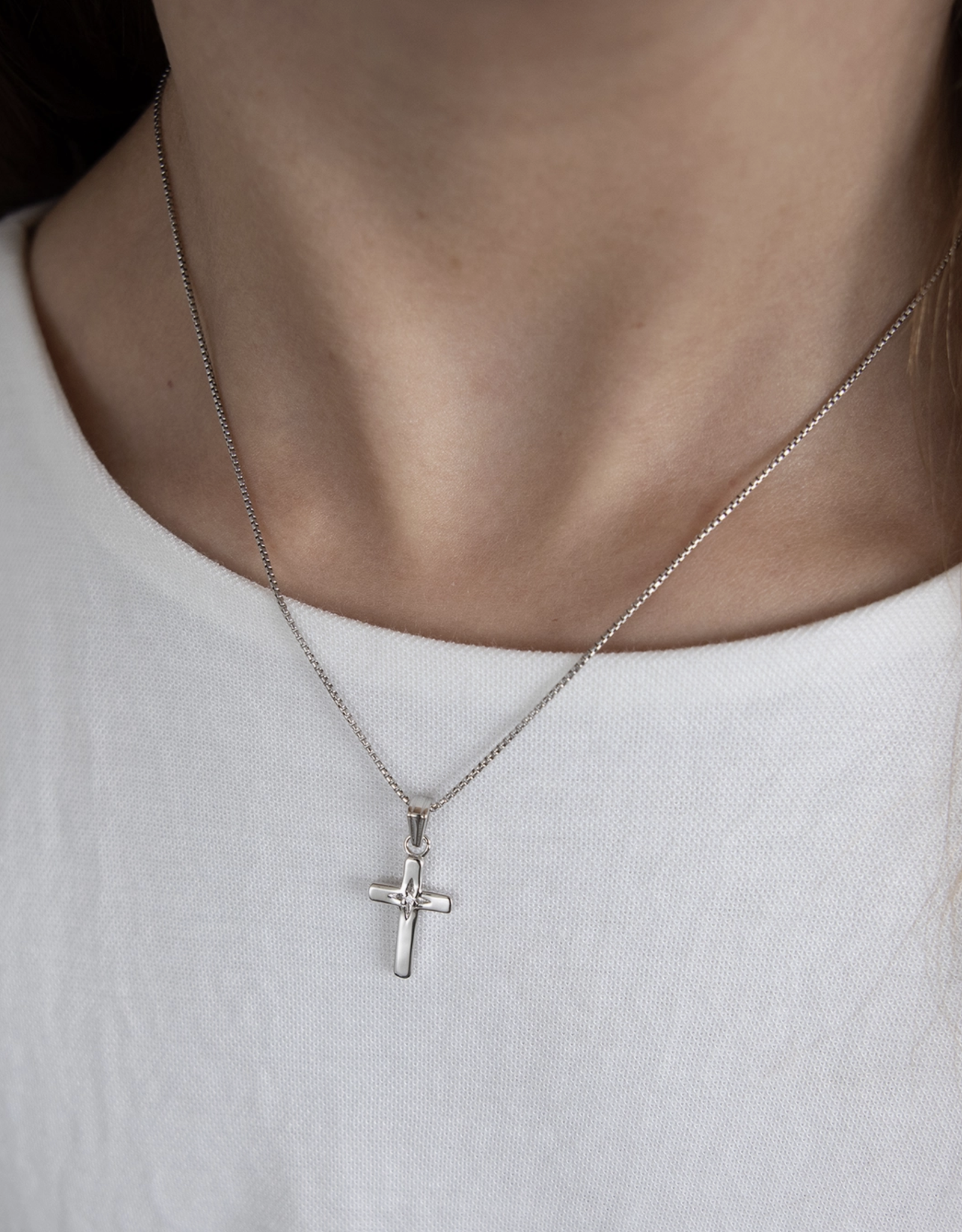 Cherished Moments TCN Cross Diamond Necklace
