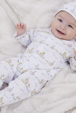 Kissy Kissy Zip Footie Blue Noah's Print
