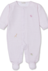Kissy Kissy Footie Hand Emb Jungle Mates Pink Stripes
