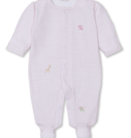 Kissy Kissy Footie Hand Emb Jungle Mates Pink Stripes