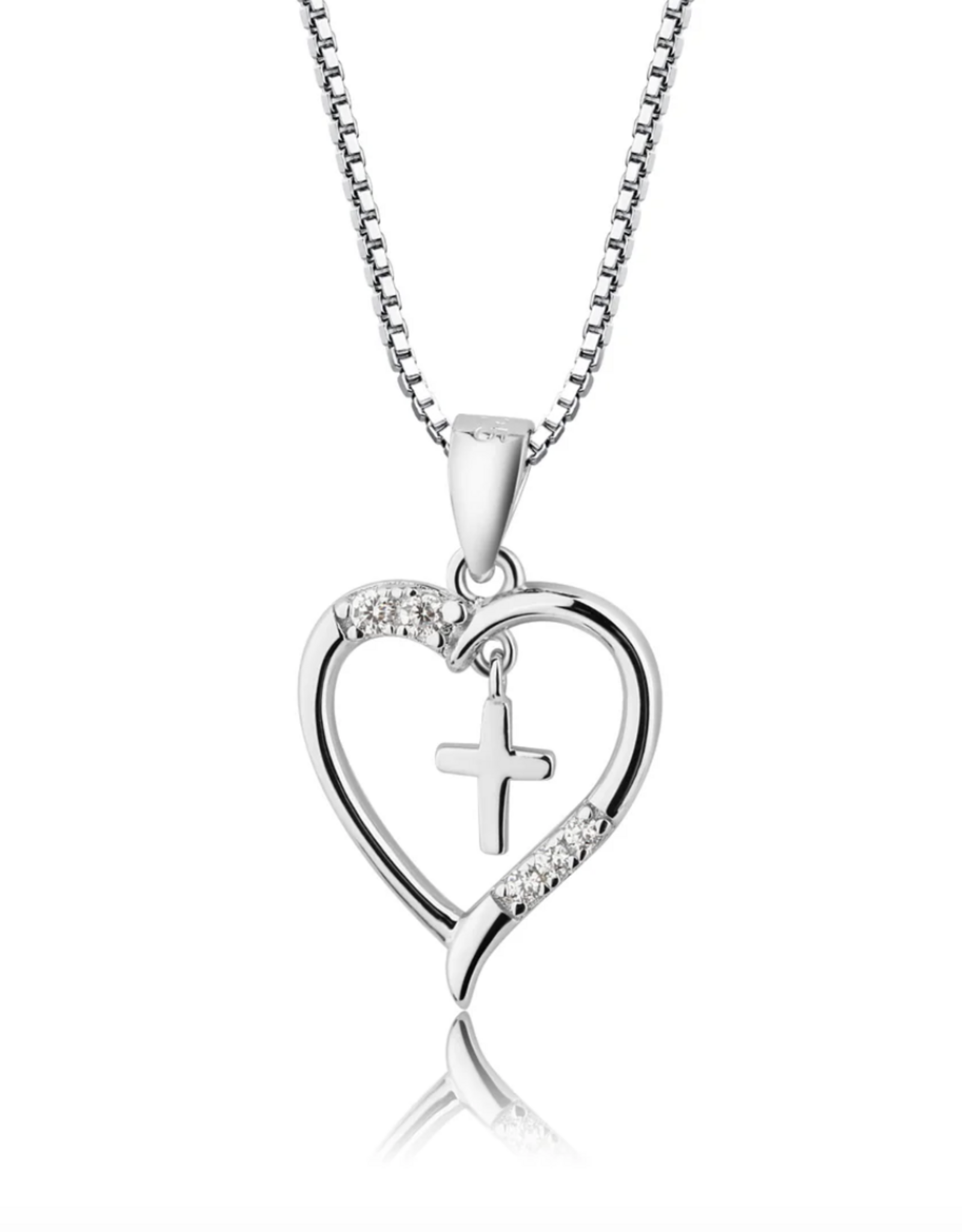 Cherished Moments Sterling Cross Heart Necklace