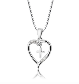 Cherished Moments Sterling Cross Heart Necklace
