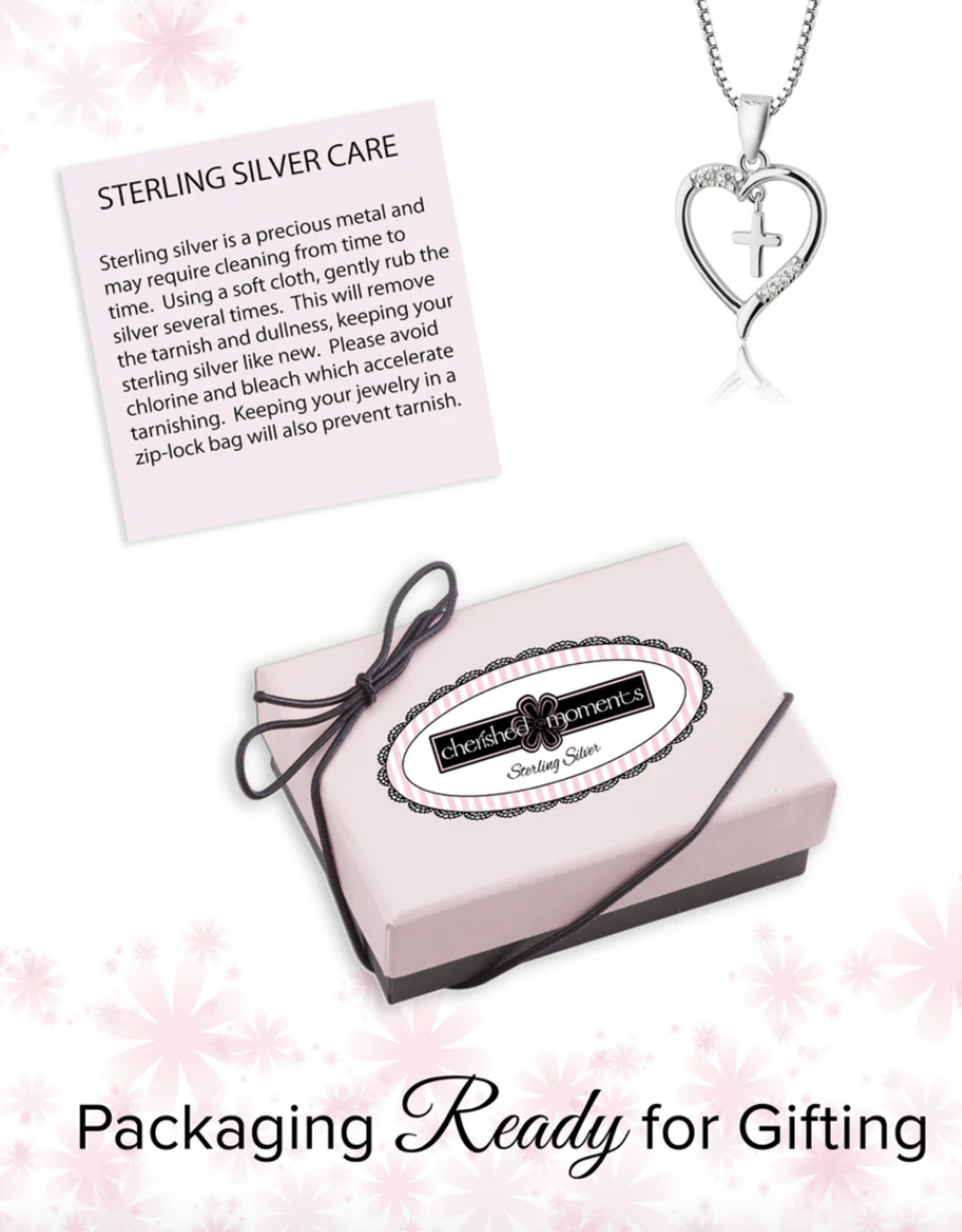 Cherished Moments Sterling Cross Heart Necklace