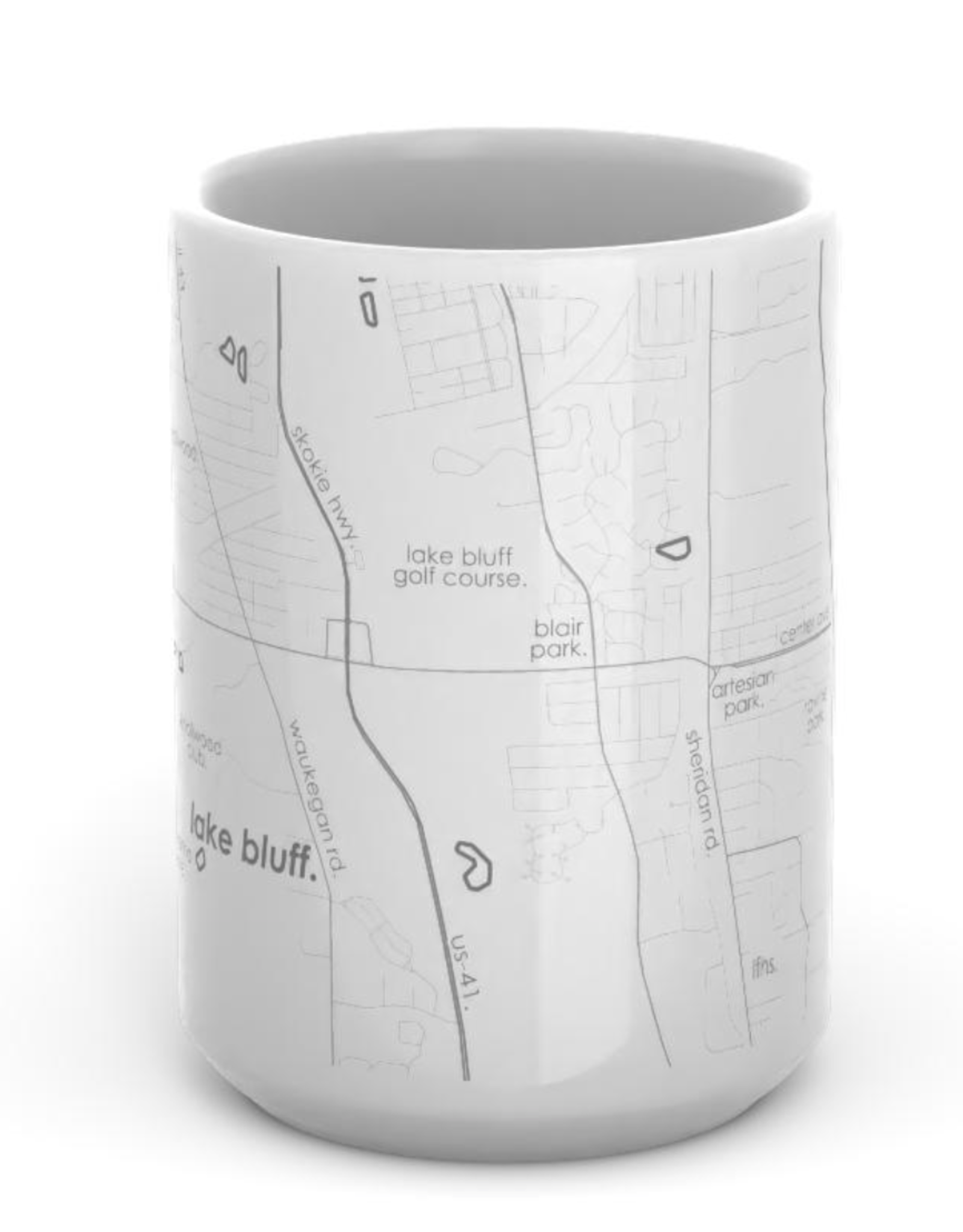 Well Told Lake Bluff Map Ceramic Mug