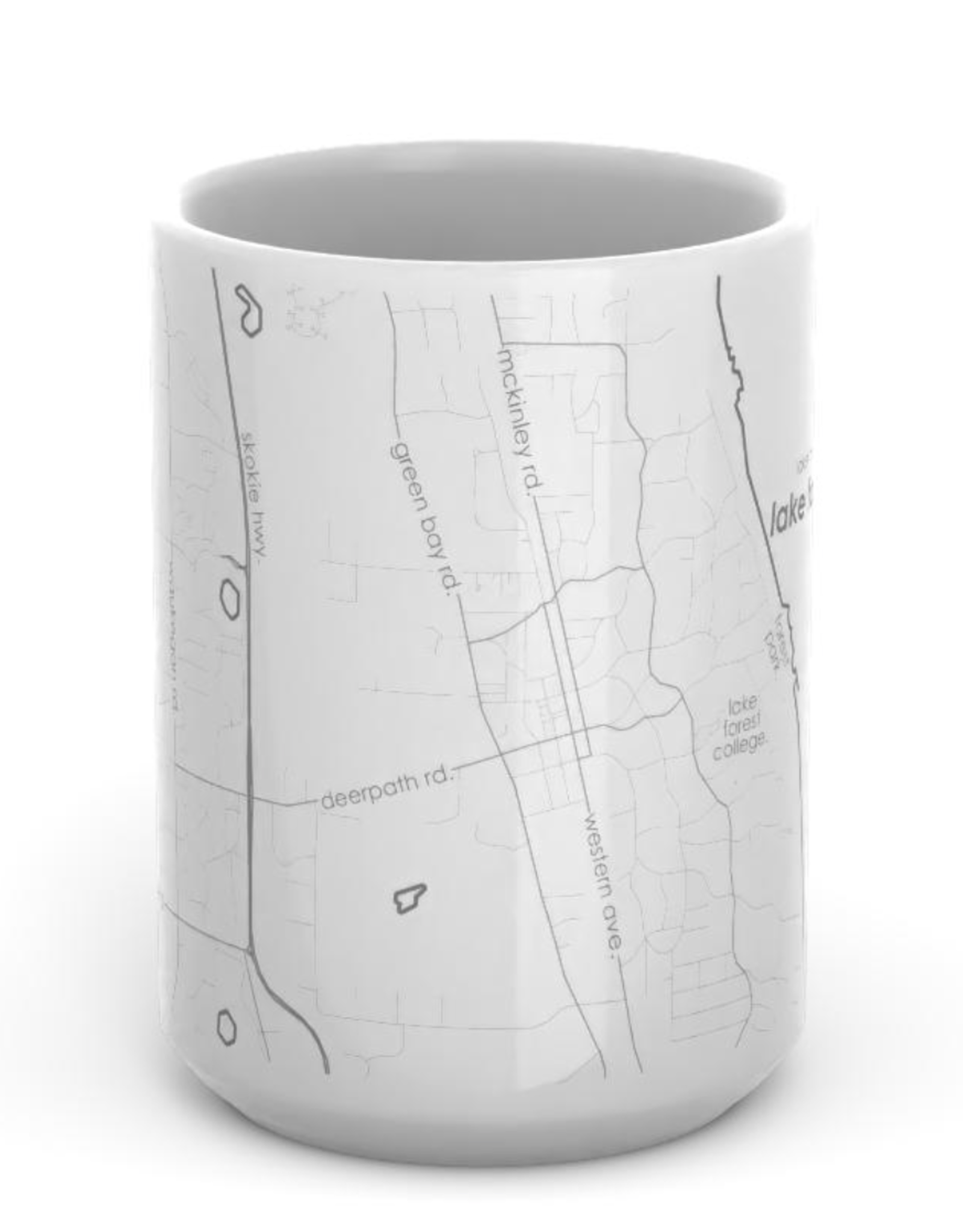 Well Told Lake Forest Map Ceramic Mug