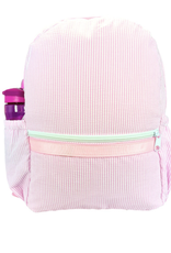 Mint Medium Backpack w/ Pockets Pink Seersucker