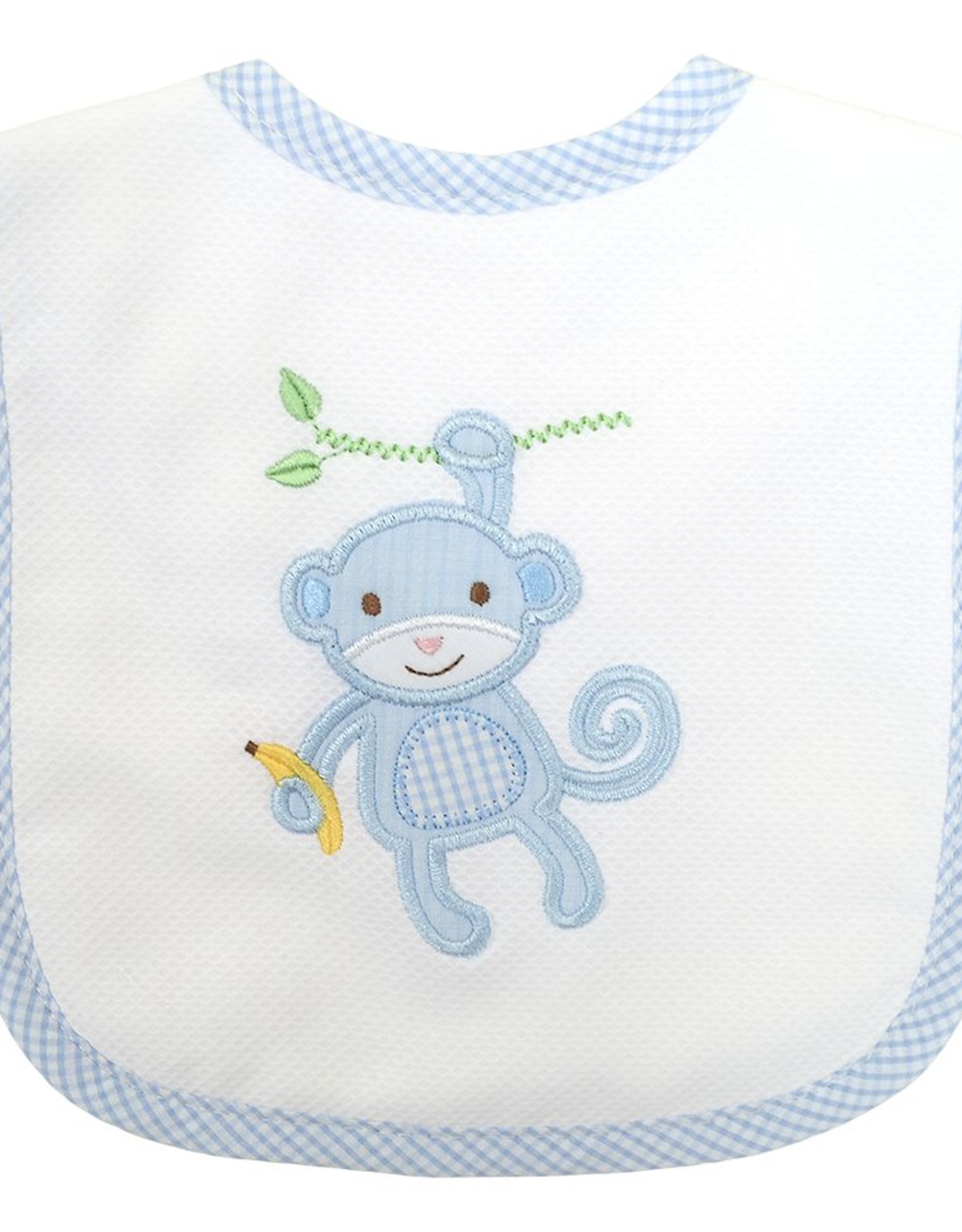 Three Marthas Feeding Bib Blue Monkey
