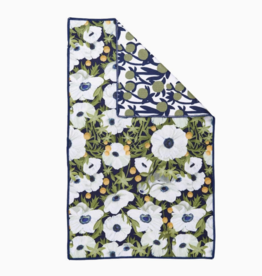 Rockflowerpaper Blu Kitchen Towel Anemone Poppy