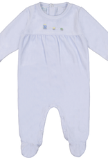 Kissy Kissy Velour Footie Blue Train