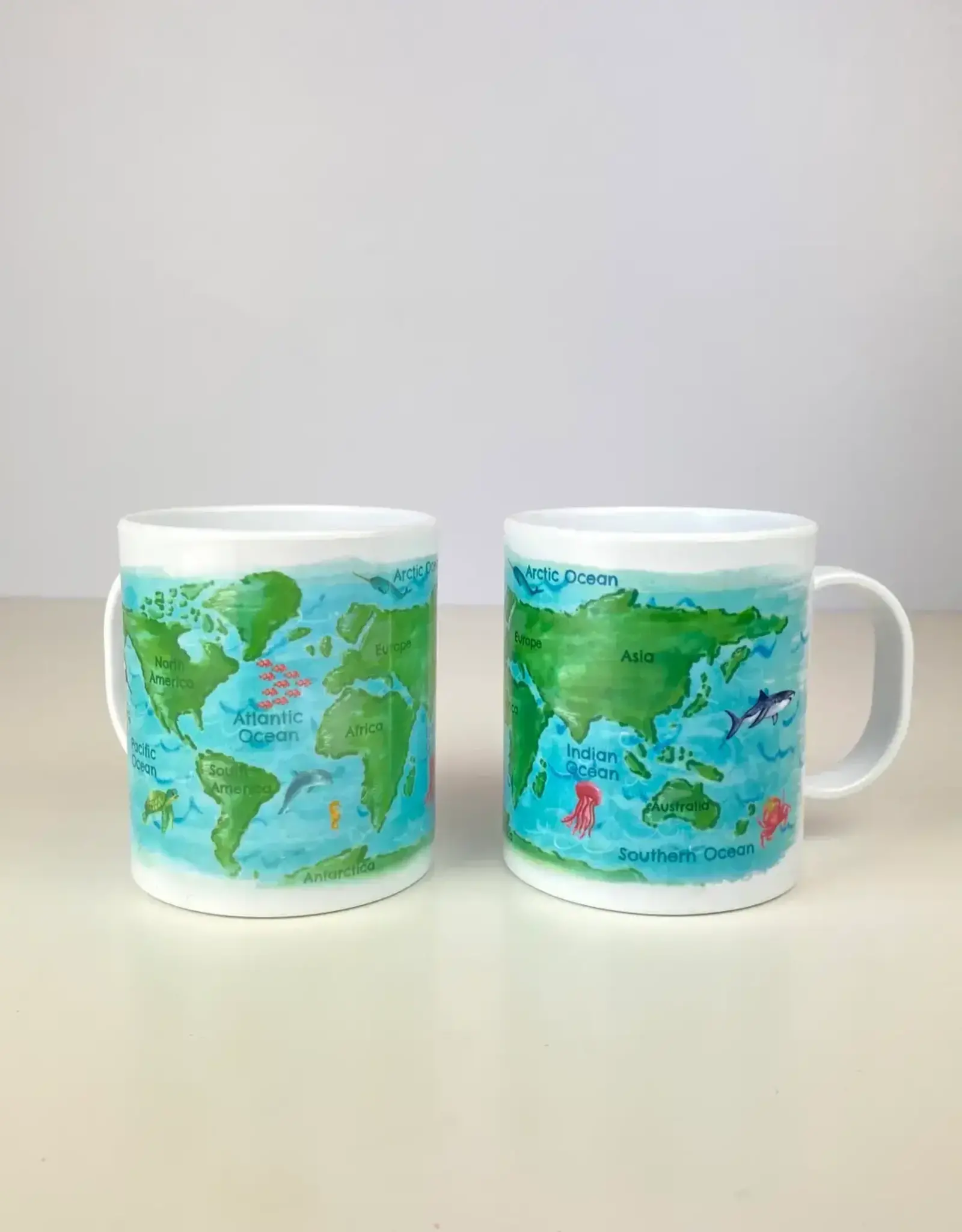 Joy Susan Ocean Map Plastic Mug