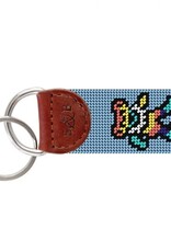 Smather's & Branson Key Fob Dancing Bear Tie Dye Light Blue