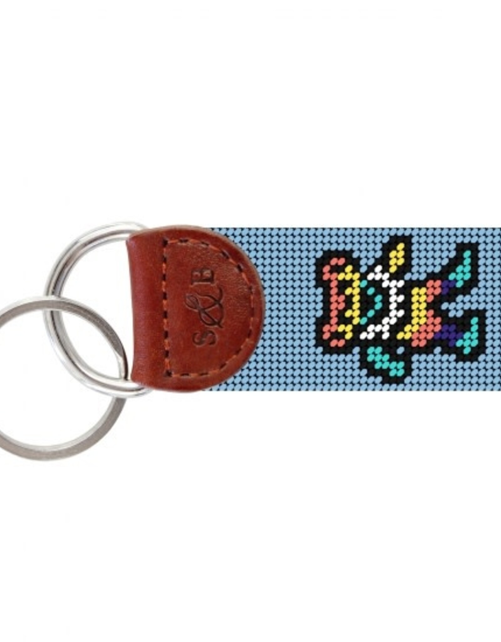 Smather's & Branson Key Fob Dancing Bear Tie Dye Light Blue
