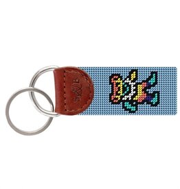 Smather's & Branson Key Fob Dancing Bear Tie Dye Light Blue