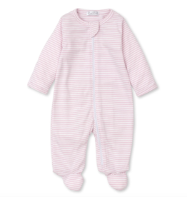 Kissy Kissy Zip Footie Pink Stripe
