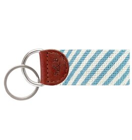 Smather's & Branson Key Fob Blue Seersucker