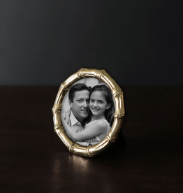 Beatriz Ball Sierra Modern Bamboo 5x5 Round Frame Gold