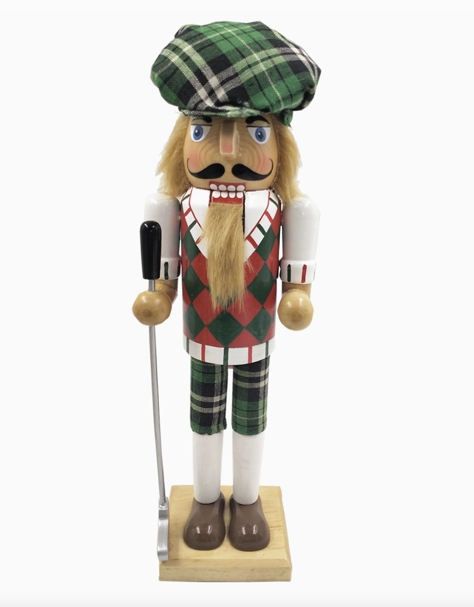 Santa's Workshop Green Plaid Golfer 14" Nutcracker
