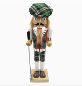Santa's Workshop Green Plaid Golfer 14" Nutcracker