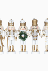 Santa's Workshop White & Gold 5" Nutcracker Ornament